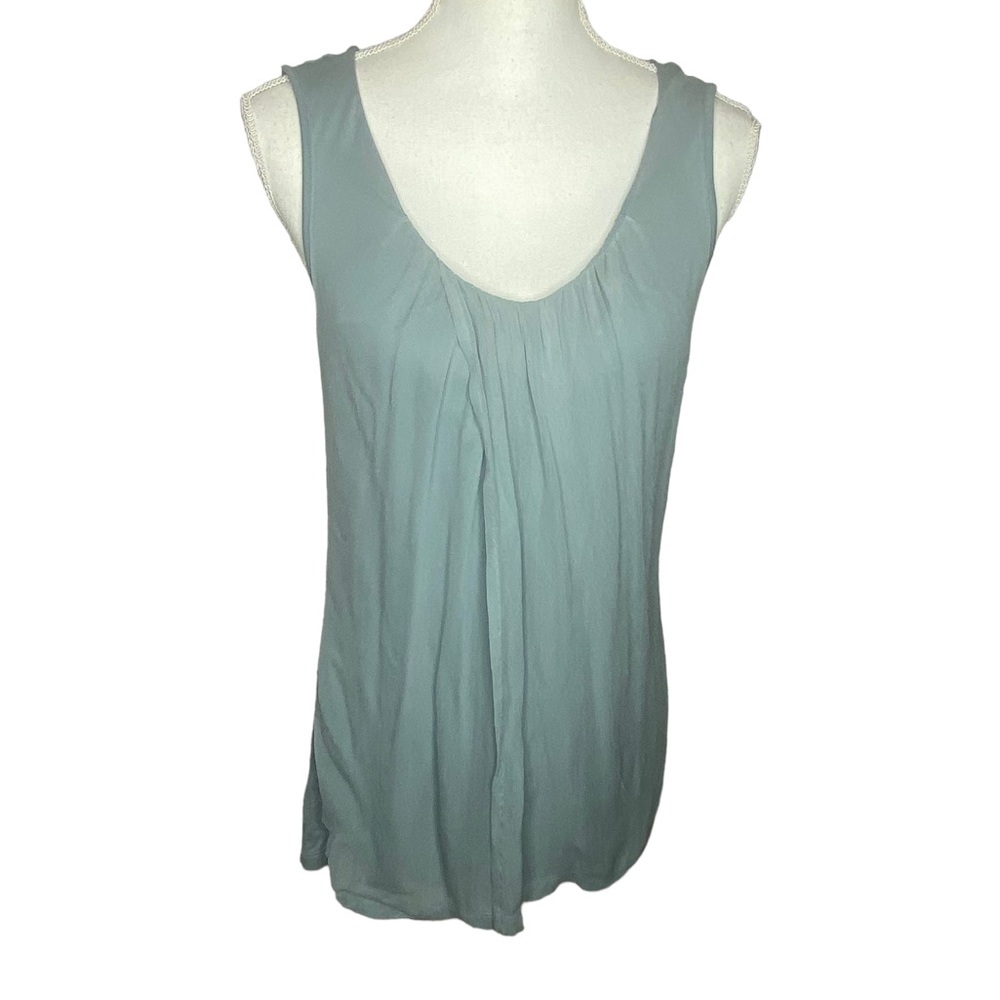 Coldwater Creek Steel Blue Chiffon Layered Sleeveless Blouse